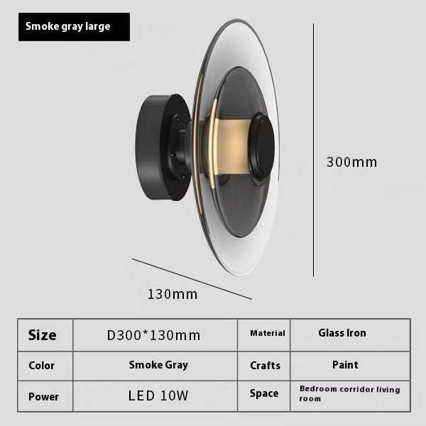 Modern Metal Glass Wall Lamp - Bedroom Study Light