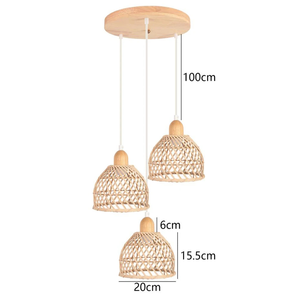 Bohemian Rattan Pendant Light for Kitchen & Dining