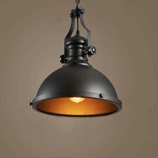 Lámpara colgante industrial de hierro con cadena ajustable