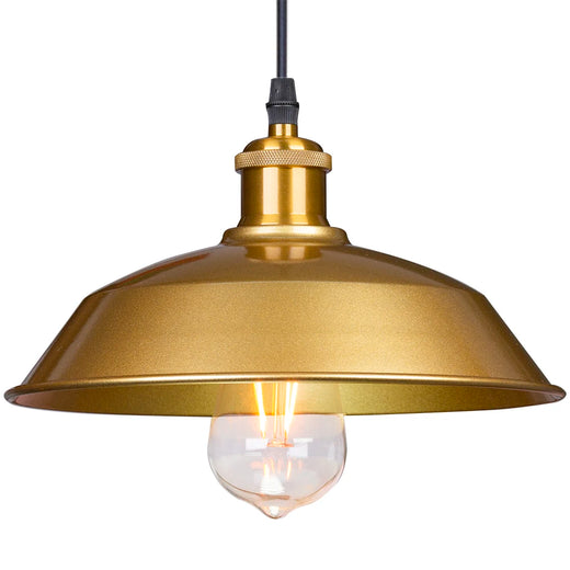 Industrial Gold Barn Dome Pendant Light for Kitchen Island and Cafe