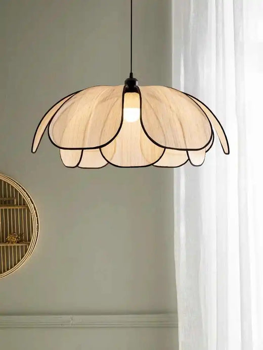 Vintage Hand Woven Fabric Lotus Chandelier for Dining Room and Bedroom