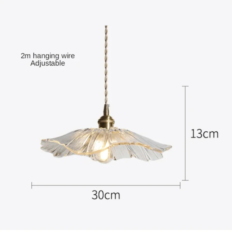 Nordic Glass Flower Pendant Light for Bedroom