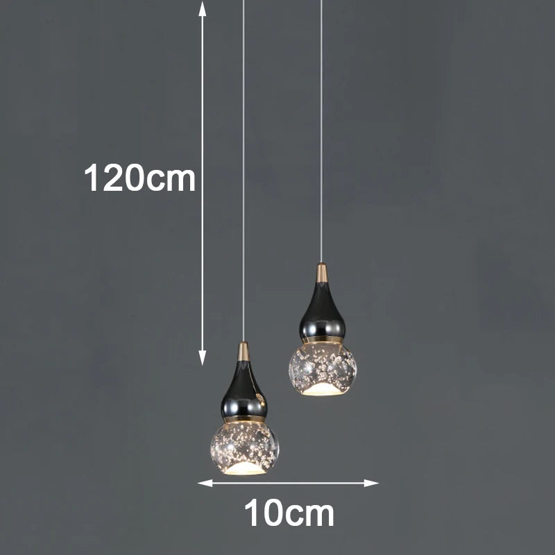 Crystal Glass Pendant Light for Staircase & Entryway
