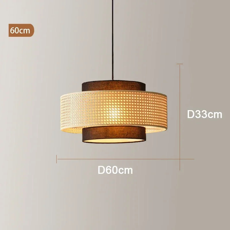 Bohemian Rattan Woven Pendant Light for Dining