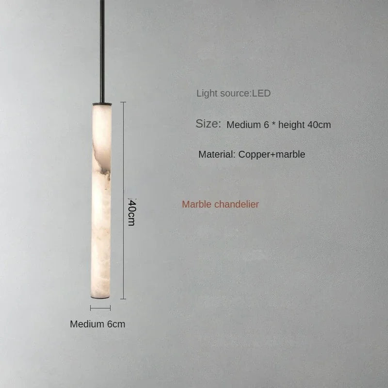Minimalist Copper Marble Pendant Light for Bedroom