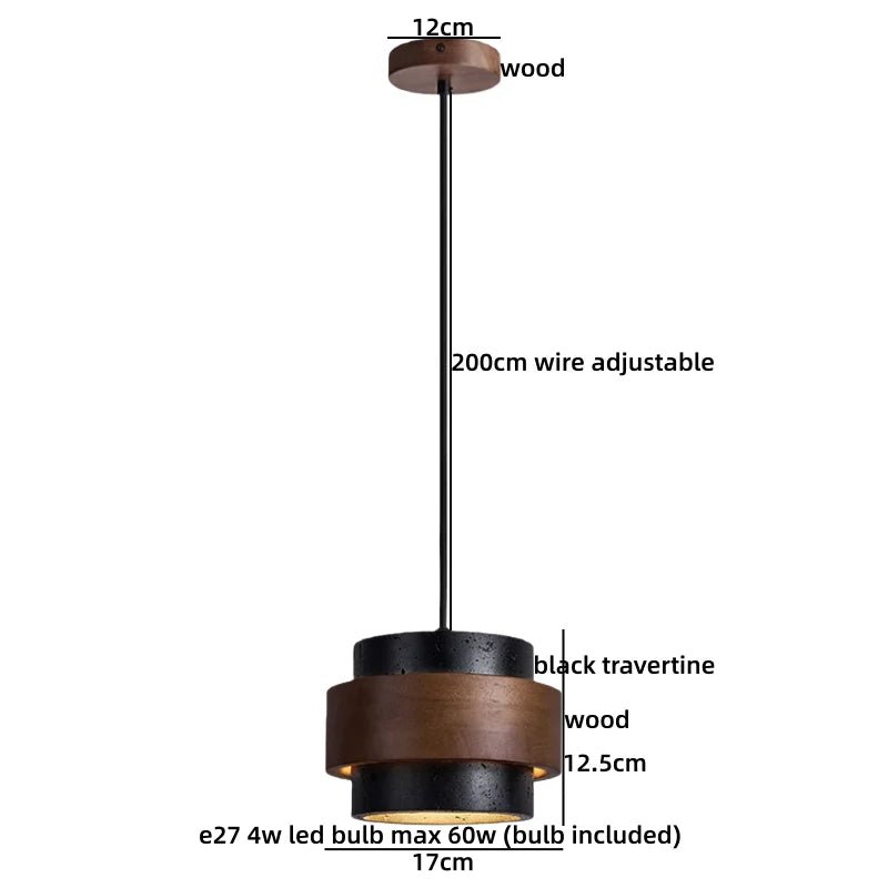 Wabi Sabi Wood Pendant Light for Bedroom