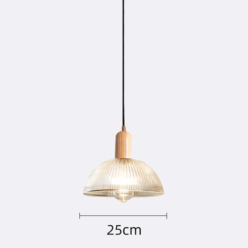 Vintage Glass Pendant Light with Iron Base
