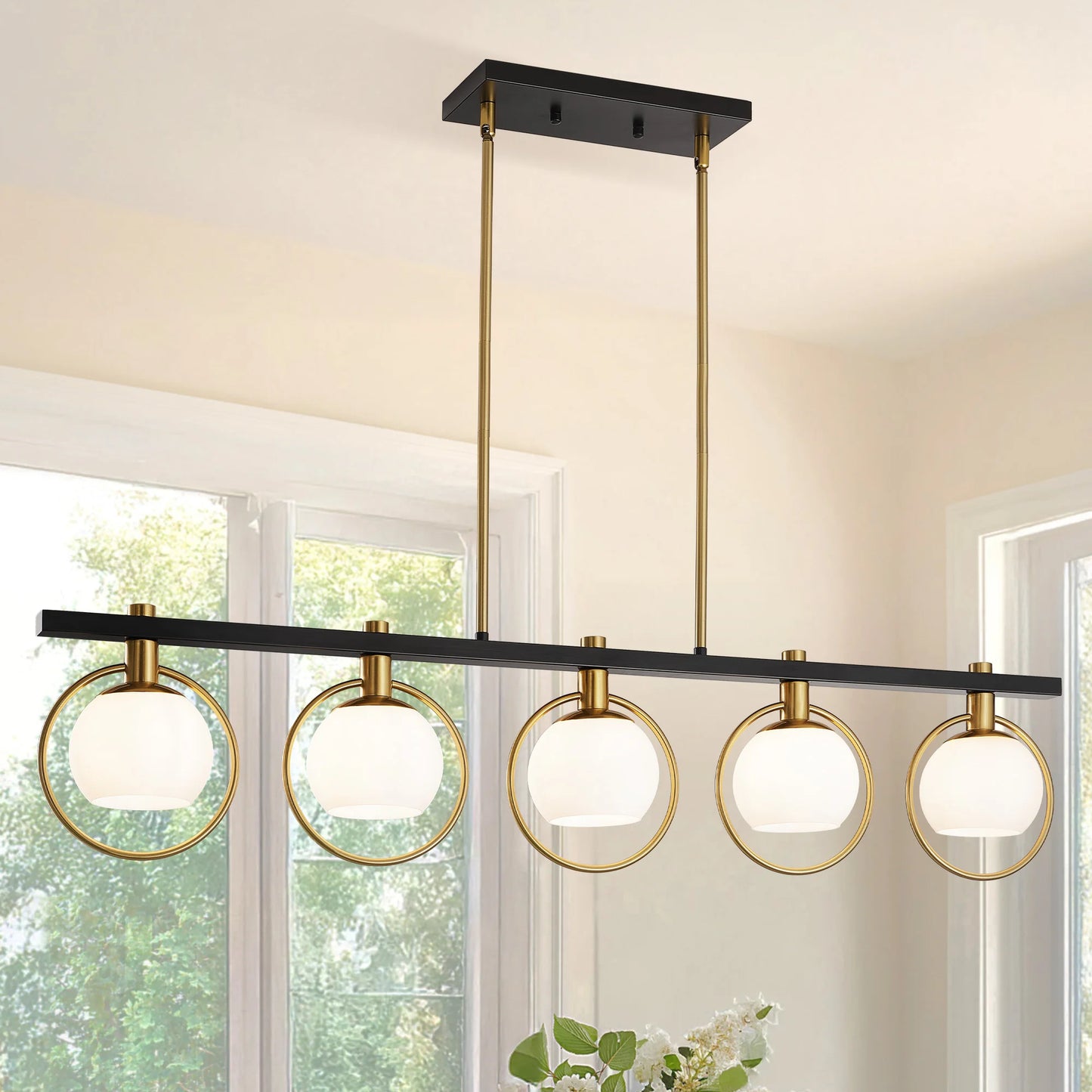 Minimalist Iron Glass Pendant Light 5-Light