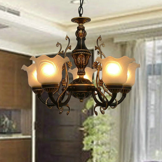 Modern Crystal Chandelier Glass Iron Frame