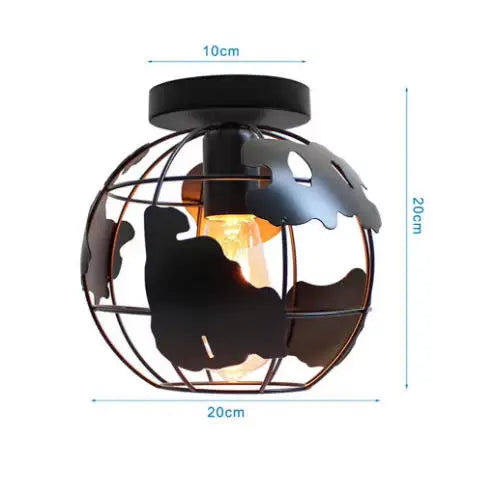 Industrial Iron Geometric Pendant Light for Dining