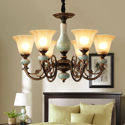 Iron Ceramic Glass Chandelier - Dining Room Lighting