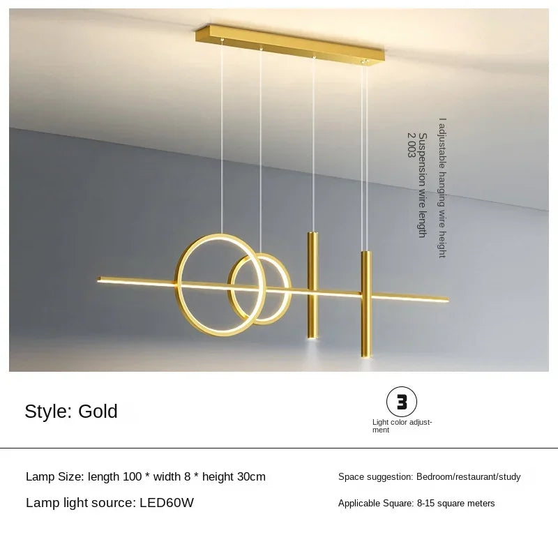Minimalist Iron LED Pendant Light for Dining Room
