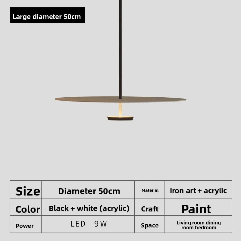 Minimalist Iron Pendant Light with Wooden Accent
