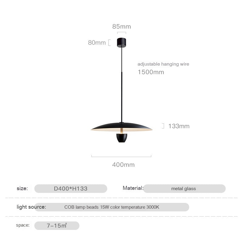 Candelabro colgante negro minimalista moderno