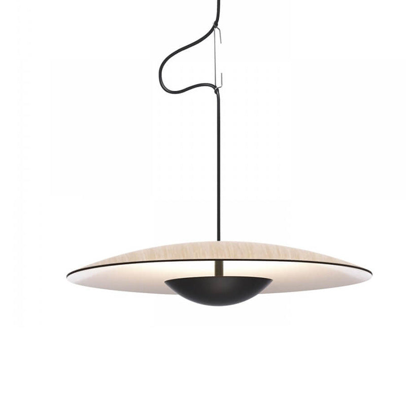 Lámpara Colgante Nórdica OVNI - Diseño Madera/Negro