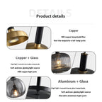 Lámpara Colgante Individual de Cristal Minimalista Moderna