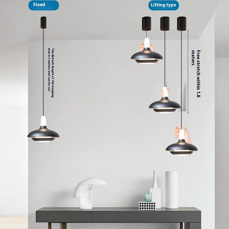 Lámpara colgante de techo nórdica ajustable con LED, diseño minimalista