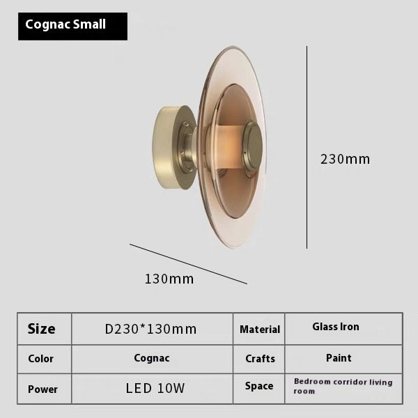 Modern Metal Glass Wall Lamp - Bedroom Study Light