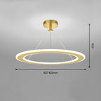 Lámpara de araña de techo LED circular de hierro moderna