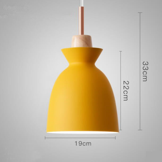 Lámpara de araña de una sola cabeza de hierro forjado y madera maciza, estilo industrial retro creativo