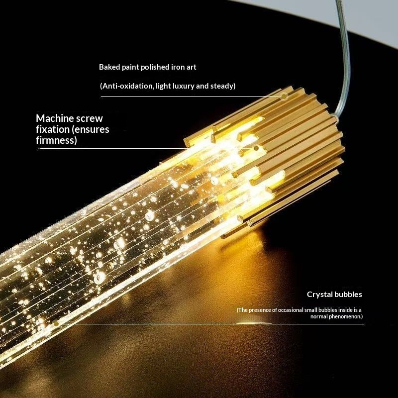 Lámpara colgante de cristal redonda, moderna, para mesita de noche
