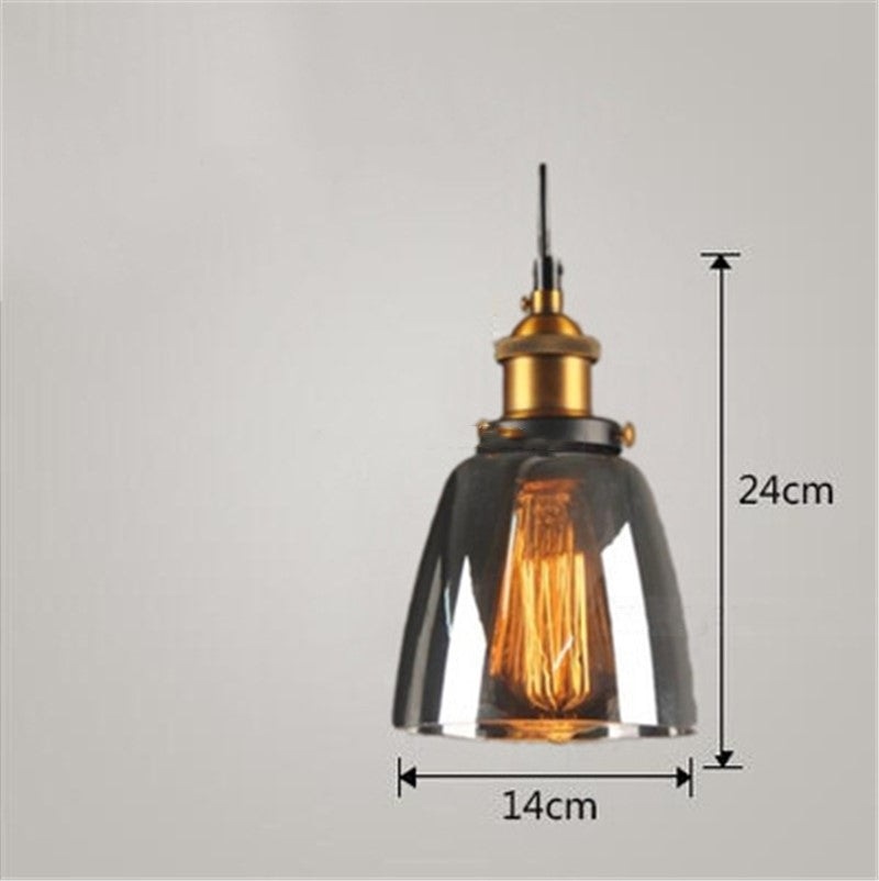 Lámpara Colgante de Cristal Estilo Nórdico Industrial para Dormitorio