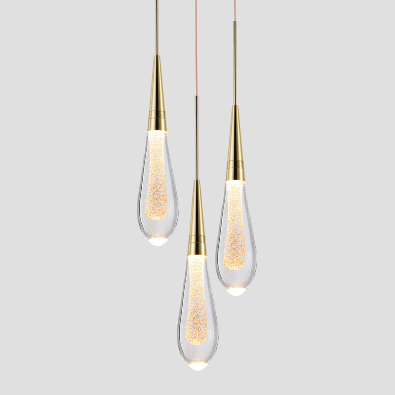Modern Crystal Pendant Light - Adjustable