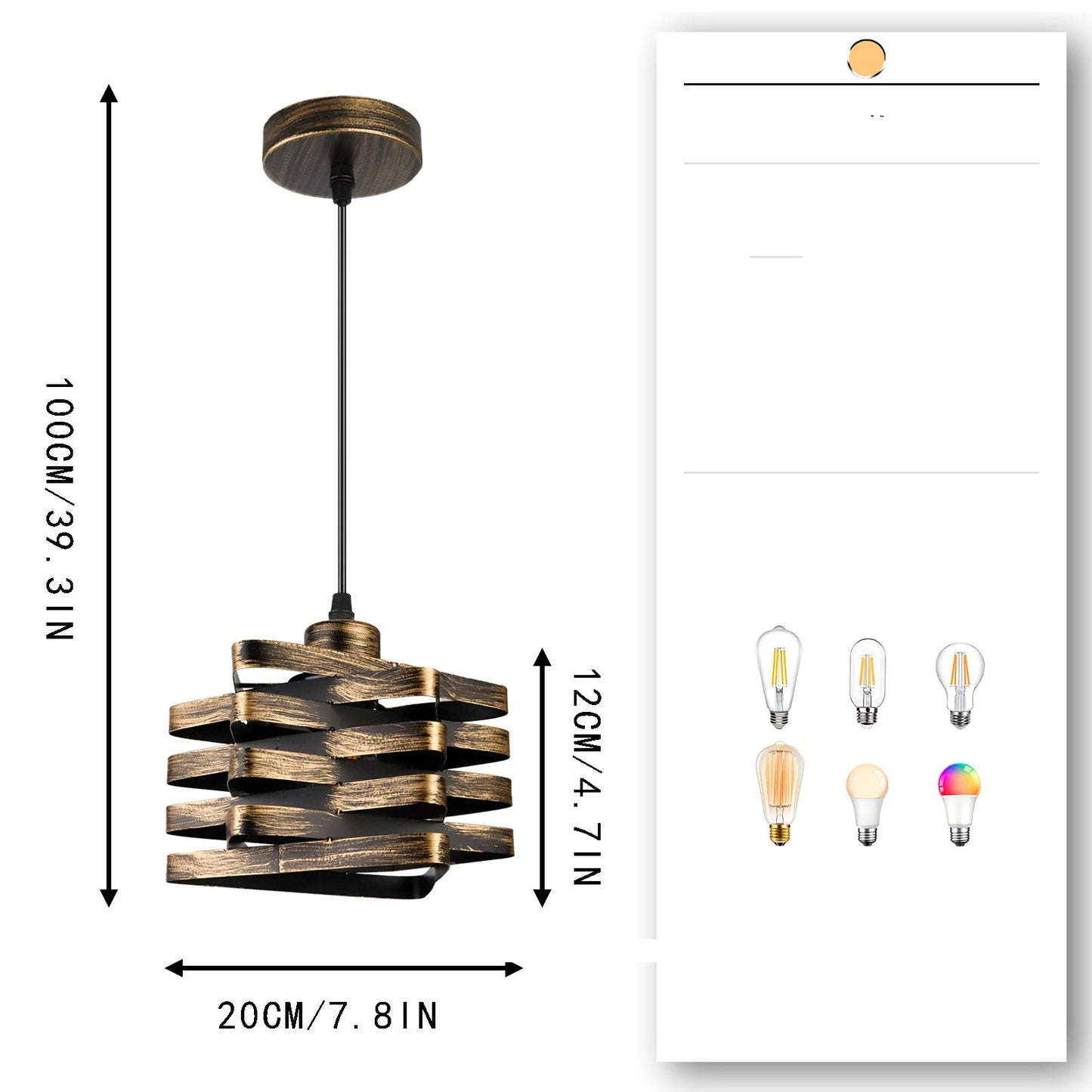 Vintage Industrial Iron Pendant Light