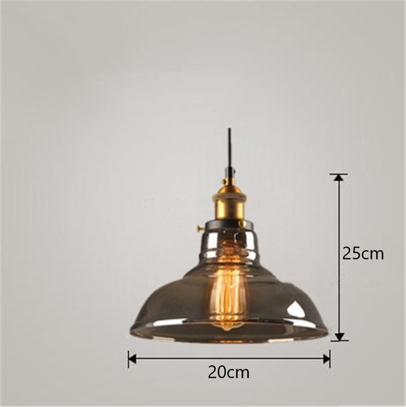 Lámpara Colgante de Cristal Estilo Nórdico Industrial para Dormitorio