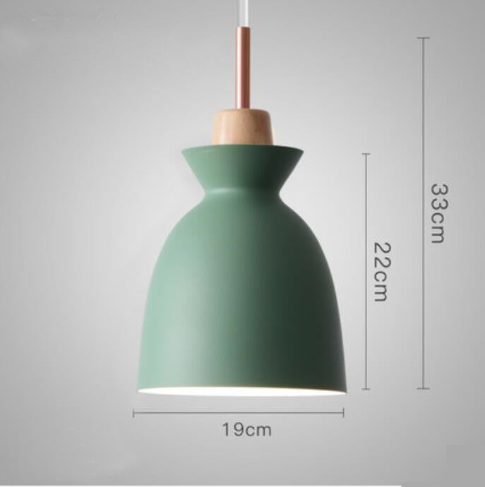 Lámpara de araña de una sola cabeza de hierro forjado y madera maciza, estilo industrial retro creativo