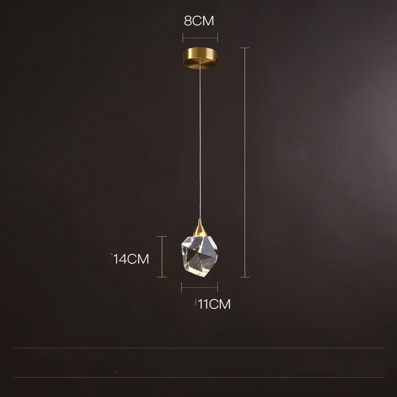 Copper Crystal 3-Head Modern Pendant Light
