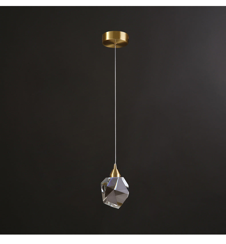 Copper Crystal 3-Head Modern Pendant Light