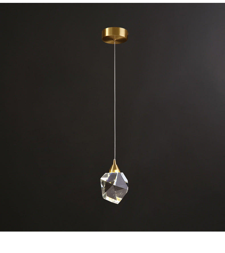 Copper Crystal 3-Head Modern Pendant Light