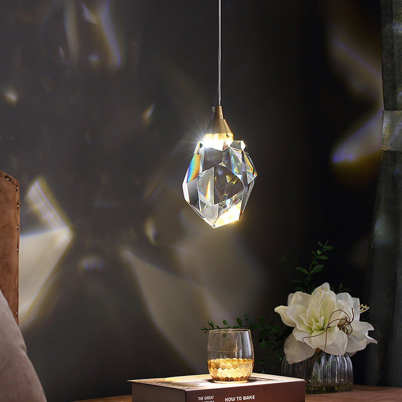 Copper Crystal 3-Head Modern Pendant Light