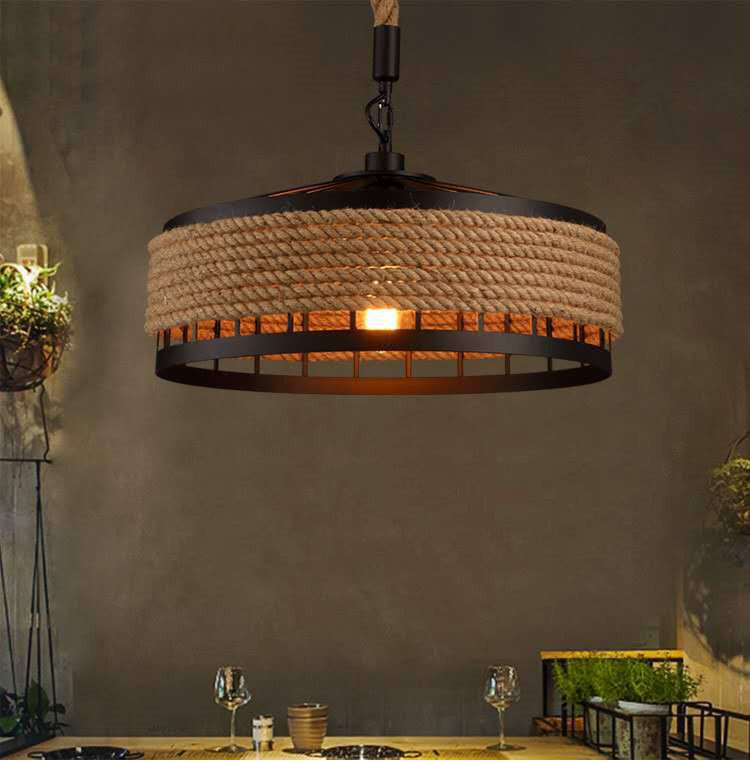 Rustic Crystal Wrought Iron Pendant Light