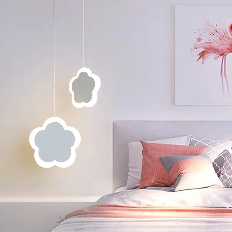Lámpara de techo con forma de corazón, mariposa y flor, creativa para habitación infantil, lámparas de dormitorio