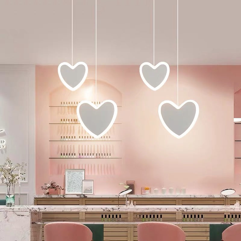 Lámpara de techo con forma de corazón, mariposa y flor, creativa para habitación infantil, lámparas de dormitorio