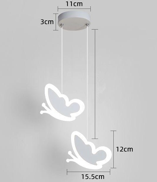 Lámpara de techo con forma de corazón, mariposa y flor, creativa para habitación infantil, lámparas de dormitorio