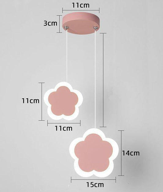 Lámpara de techo con forma de corazón, mariposa y flor, creativa para habitación infantil, lámparas de dormitorio