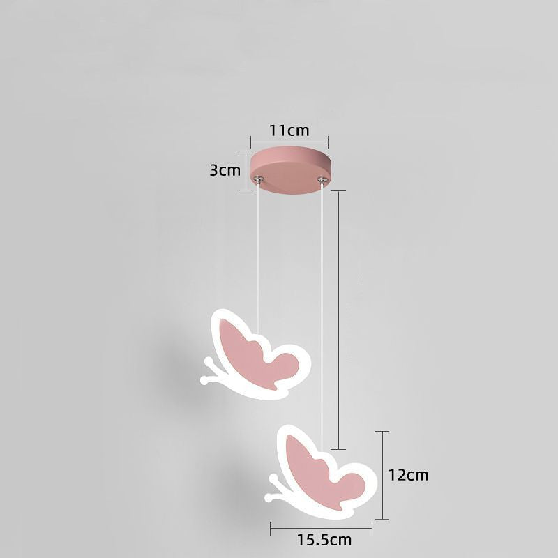 Lámpara de techo con forma de corazón, mariposa y flor, creativa para habitación infantil, lámparas de dormitorio