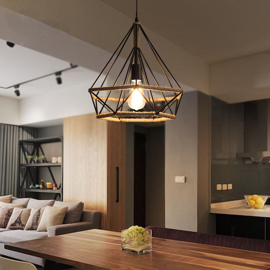Rustic Iron Twine Pendant Light Industrial Retro