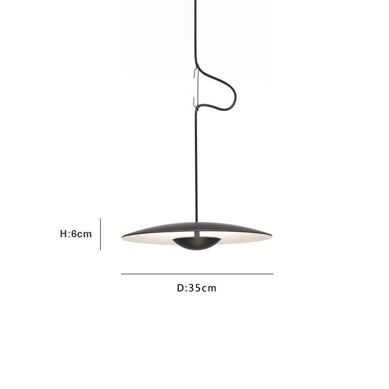 Nordic UFO Pendant Light - Wood/Black Design