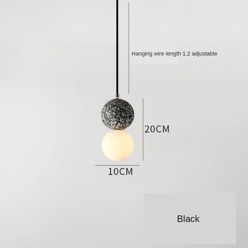 Nordic Terrazzo Pendant Light with Glass Shade