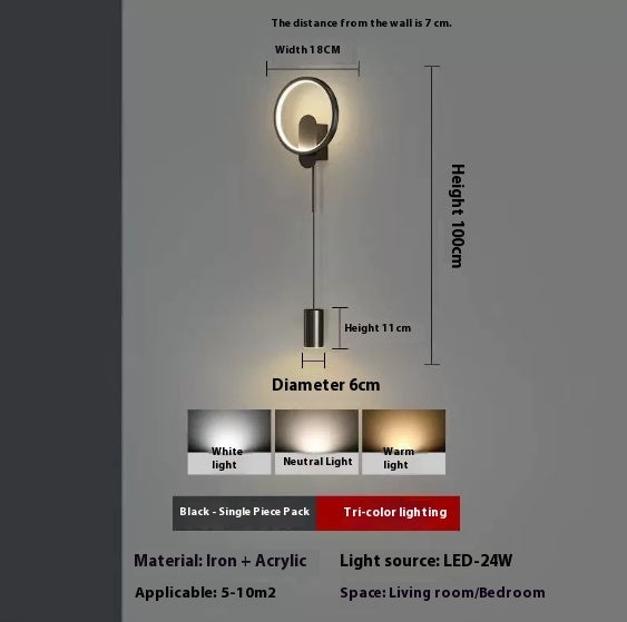 Nordic Iron Wall Sconce with Integrated LED