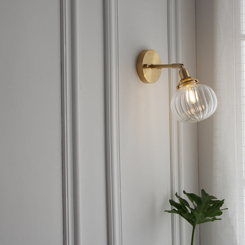Pumpkin Glass Wall Lamp for Living Room & Bedroom