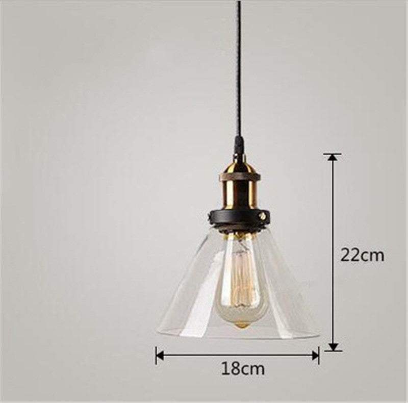 Lámpara Colgante de Cristal Estilo Nórdico Industrial para Dormitorio