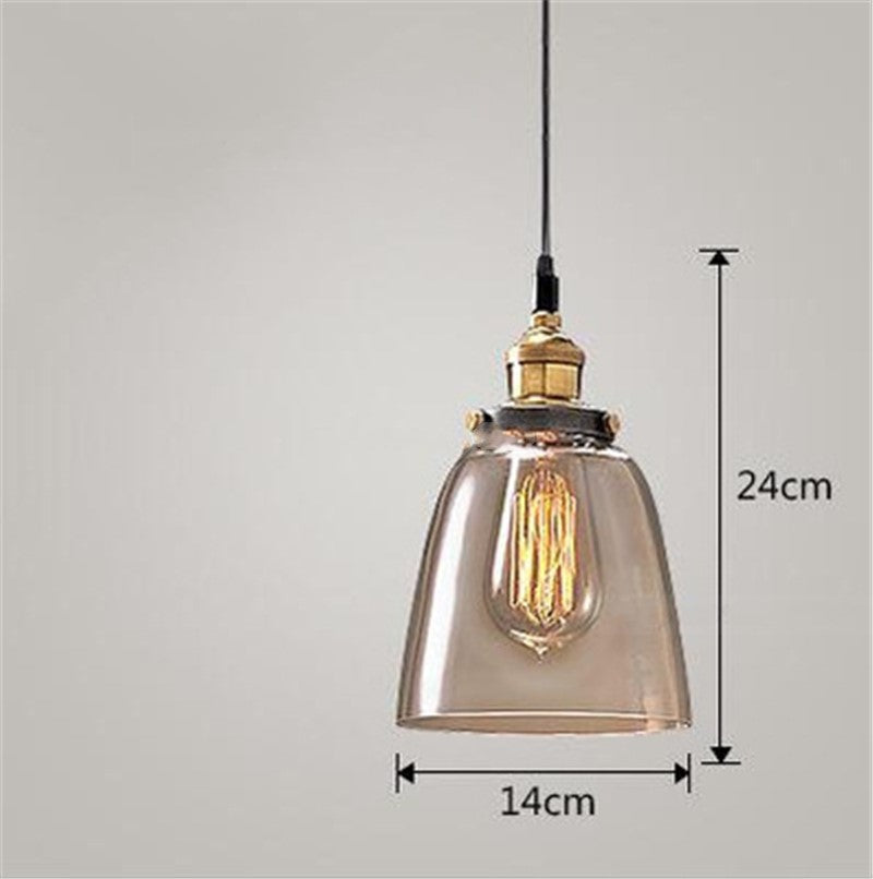 Lámpara Colgante de Cristal Estilo Nórdico Industrial para Dormitorio