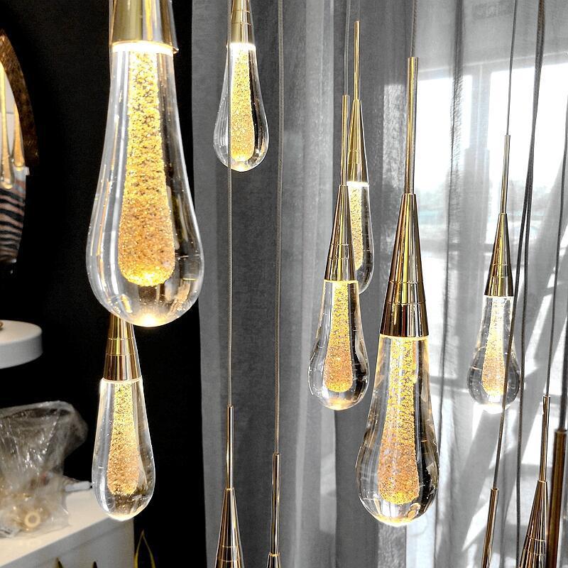 Modern Crystal Pendant Light - Adjustable