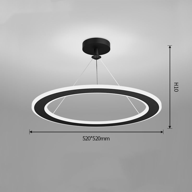 Sencilla araña de estudio circular moderna para dormitorio