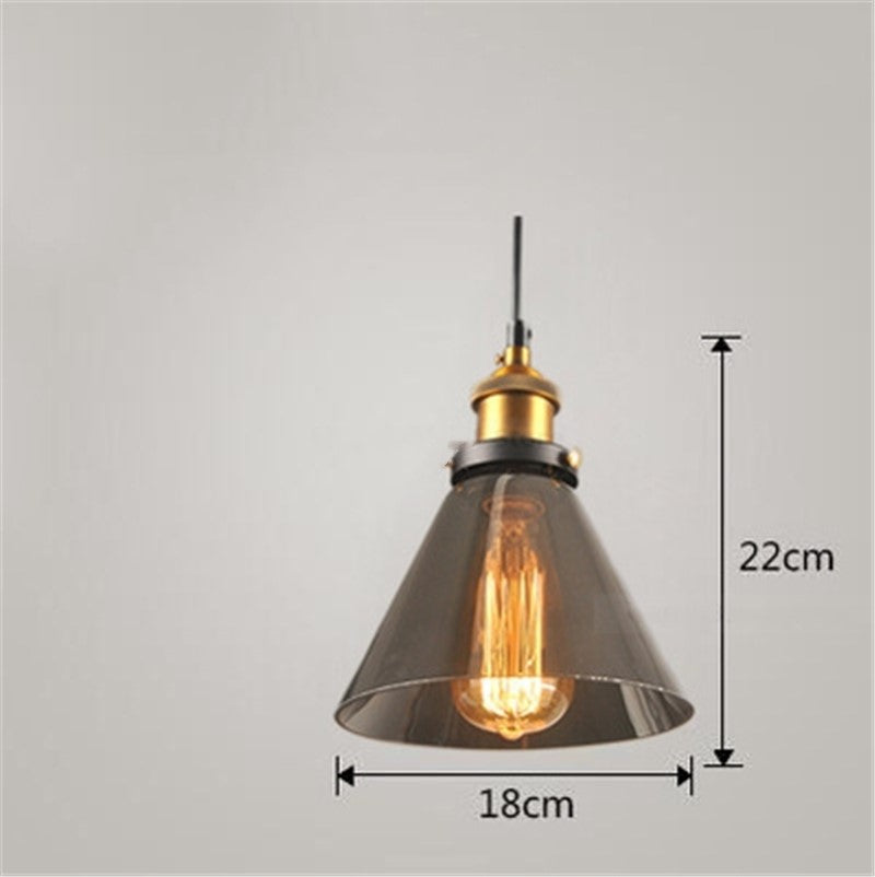 Lámpara Colgante de Cristal Estilo Nórdico Industrial para Dormitorio
